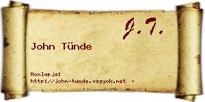 John Tünde névjegykártya